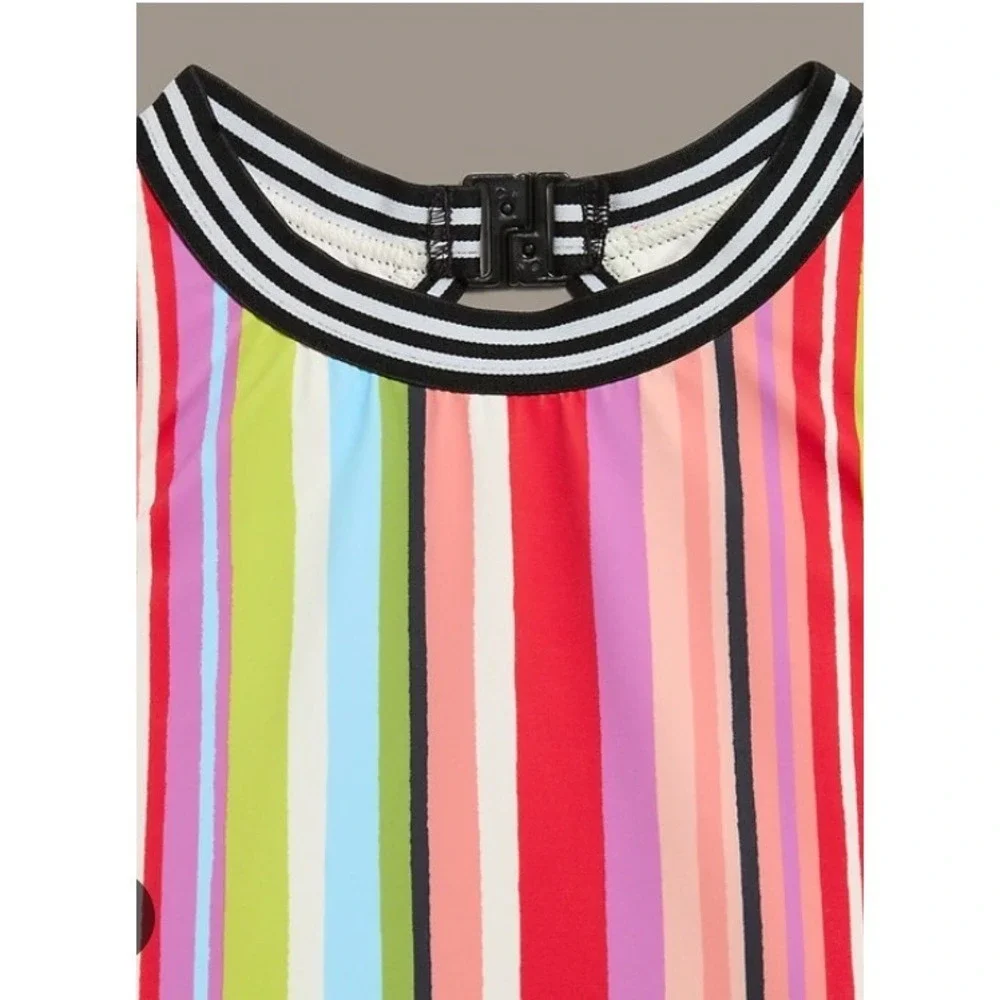 Old Navy x Christopher John Rogers Rainbow Vertical Stripe Swimsuit Sporty | XXL
